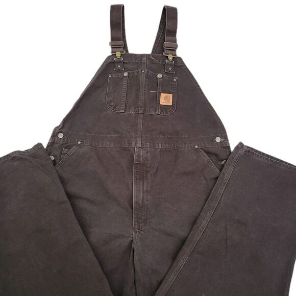 Carhartt Other - Y2k Carhartt Bib Overalls Brown Double Knee R06 DKB Unlined Workwear 44x32